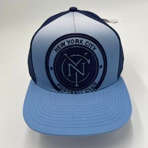 MLS New York City FC NYCFC Snapback Hat Navy Light Blue Flat Bill OSFA NWT